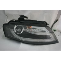 AUDI A4 B8 09-12 Black Projector Head Lamp w Bar